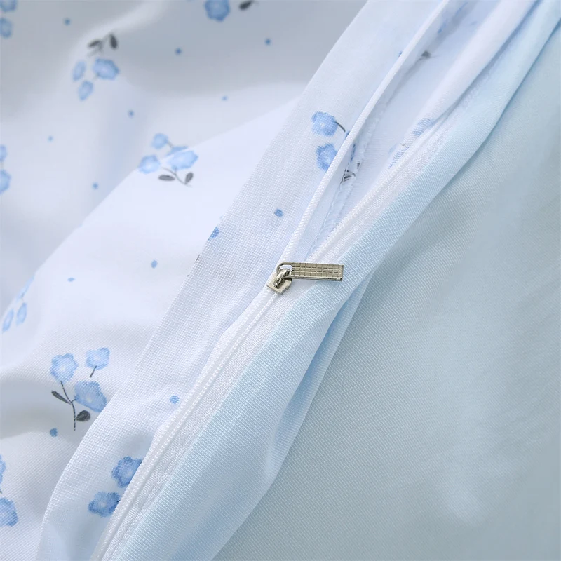 2025 ربيع جديد غطاء سرير صغير طازج فئة أ غزل مزدوج مطبوعة محبوك القطن 3-4 مجموعات ورقة المخدة غطاء لحاف الفراش #6