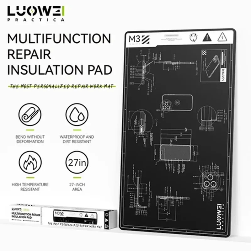 LUOWEI LW-M3 Heat Resistant Multifunctional Repair Pad Strong Toughness 27-inch Large Area Motherboard Welding Repair Mat