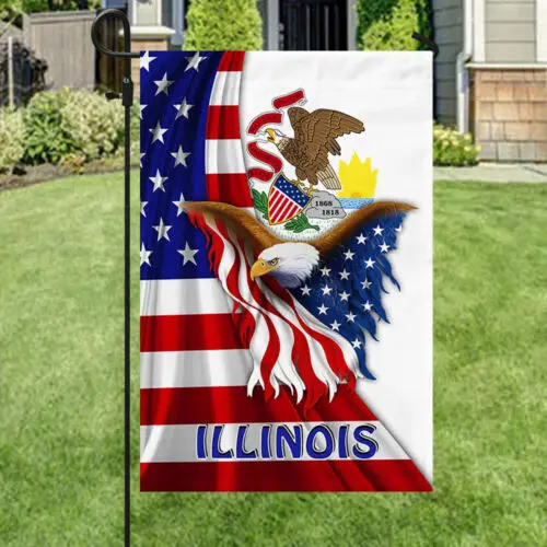 Illinois Eagle Flag Garden Flag