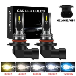 Faros antiniebla LED para coche, bombillas de 16000LM, 9005 K, 9006 HB3 5202 HB4 H11 H8 H4 H7 H1 PSX24W H16 6000 H3 H10, 2 uds.