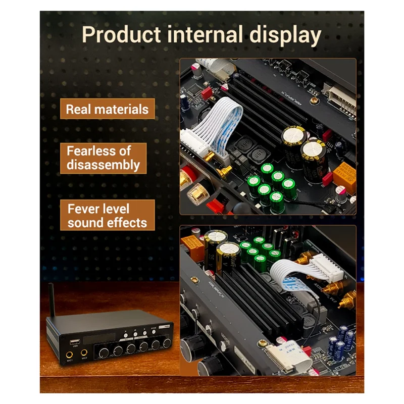 

A33T-AUX Input 200W TPA3116D2 AS200 Bluetooth Karaoke Singing Home Theater KTV Power Amplifier 2.0/5.0/5.1 Channel Multi-Purpose