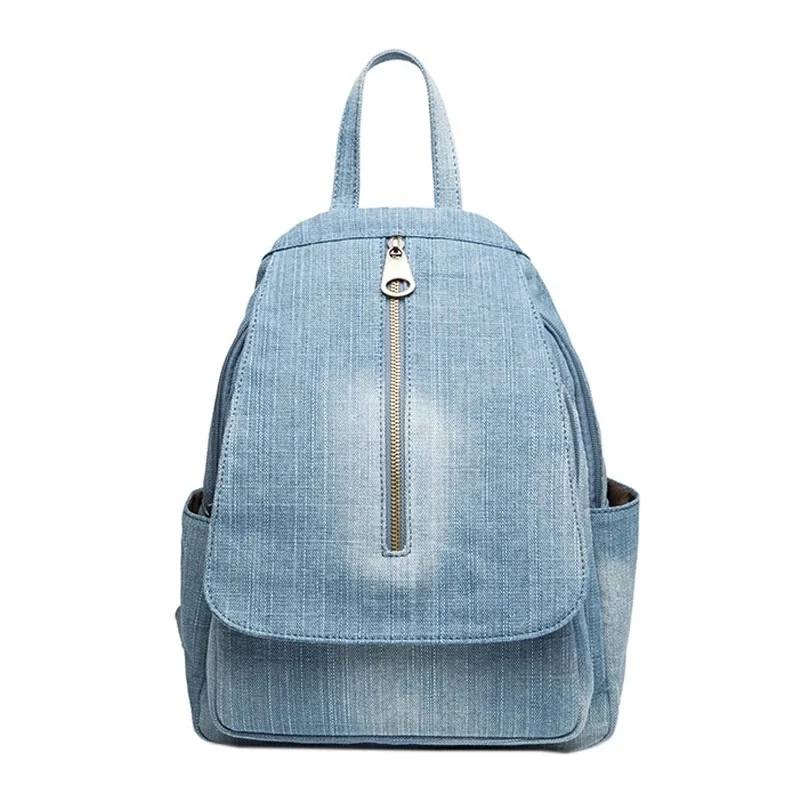 

Blue Denim Canvas Women Backpack Big Capacity High Quality female School Bag Casual Jeans Travel shoulder Rucksack Mochila