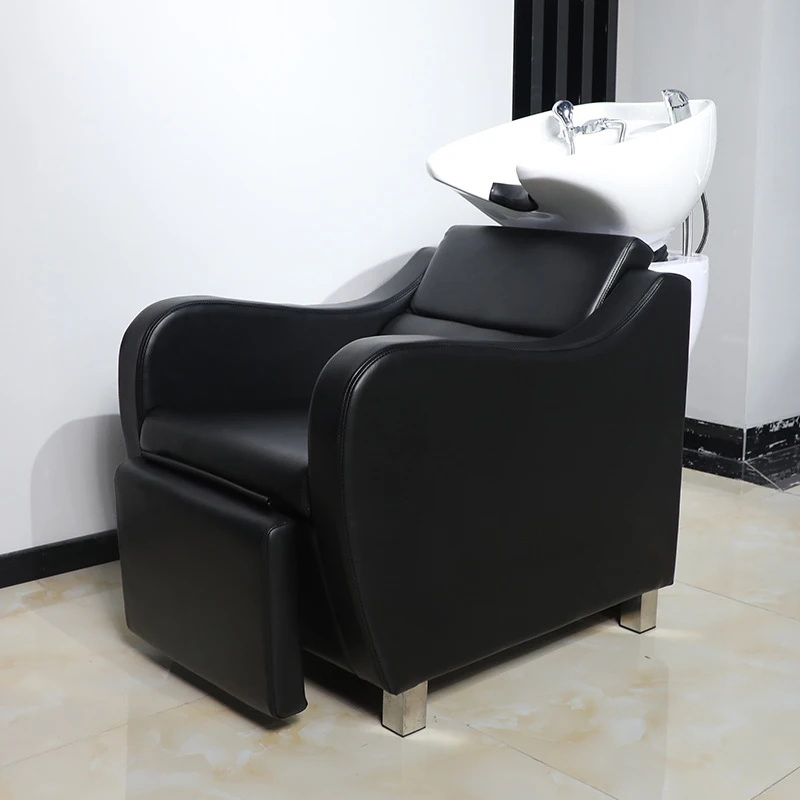 Bojue Salons, Semi-Reclining Shampoo With Ceramic Deep Basin, Salon Wash Bed Hair Therapy