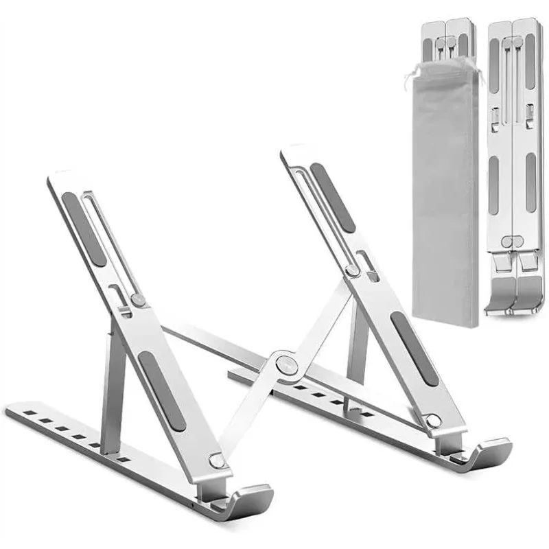 Aluminum Alloy/Plastic Foldable Laptop Holder Adjustable Portable for Notebook Computer Bracket Lifting Cooling Holder Non-slip