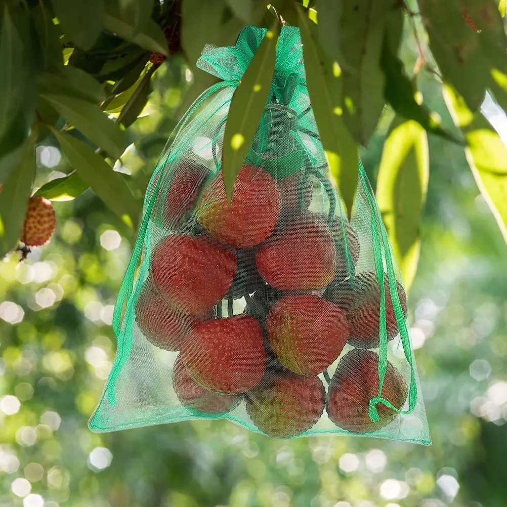 

50Pcs Garden Fruit Protection Mesh Bags Drawstring Netting Bags Reusable Breathable Covers for Fruit Trees Drawstring Mesh Bag