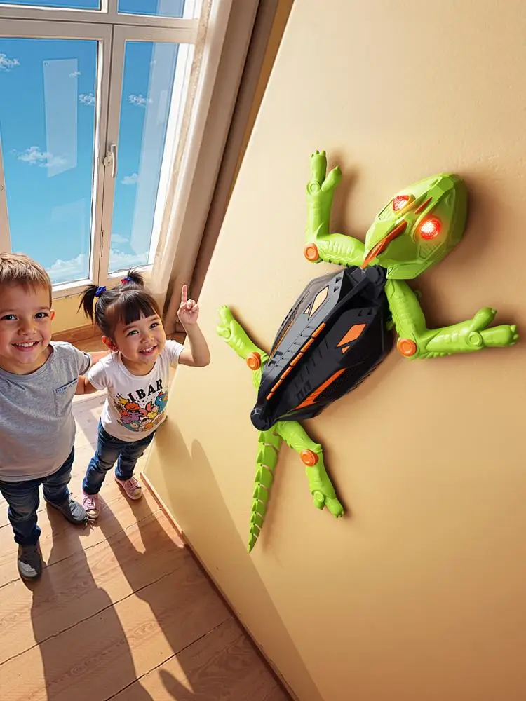 Voiture d'escalade murale Gecko télécommandée pour enfants, jouet de lézard électrique RC, nouveauté d'halloween, jouet rampant sûr et Durable