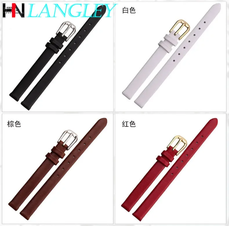 Small Size Width First Layer Cowhide Watch Bands Soft Geunine Leather Watch Band Women\'s Strap 6mm 8mm 10mm 13mm 15mm 17MMBelt