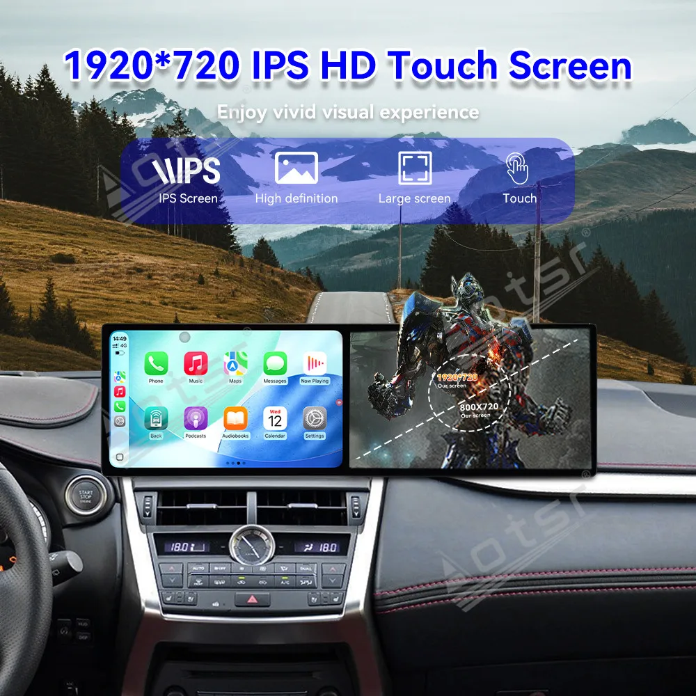 راديو سيارة مزدوج 10.1 بوصة عالي الدقة مع ملاحة Carplay GPS لكزس NX 2013-2016 ملحق ترقية ذكي بشاشة مزدوجة أندرويد