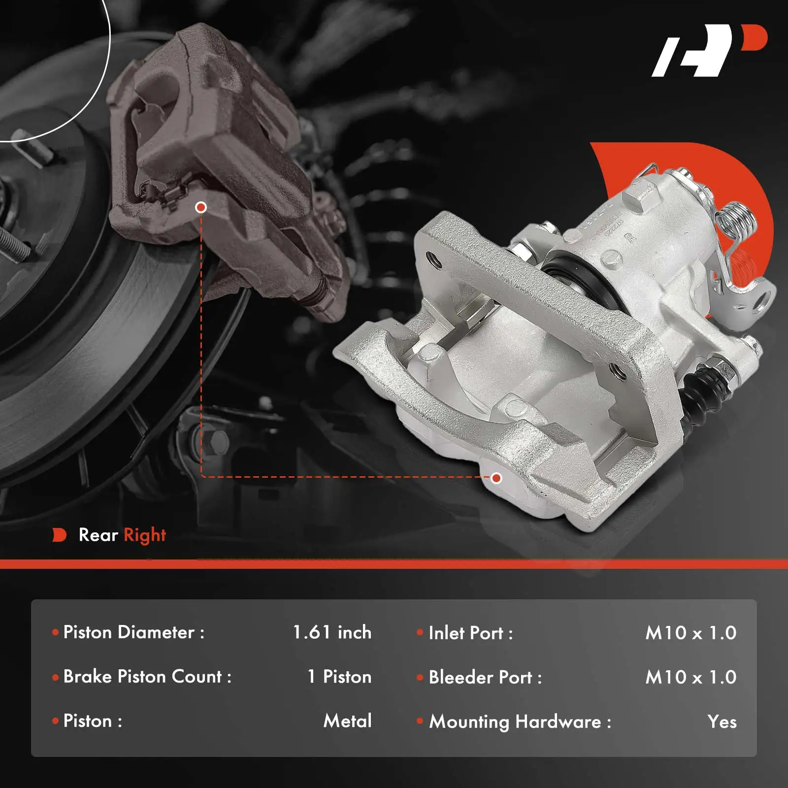 A-Premium Rear Passenger Disc Brake Caliper for Chevrolet Malibu 2013 Impala 2014-2020 Buick LaCrosse 2012-2016 Regal 2011-2017