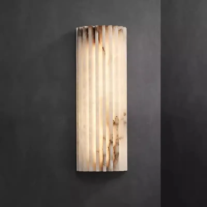 الإبداعية الرخام الحقيقي وحدة إضاءة LED جداريّة ضوء آرت ديكو غرفة الديكور الشمعدان بهو مطعم فندق الحمام مصباح الحجر