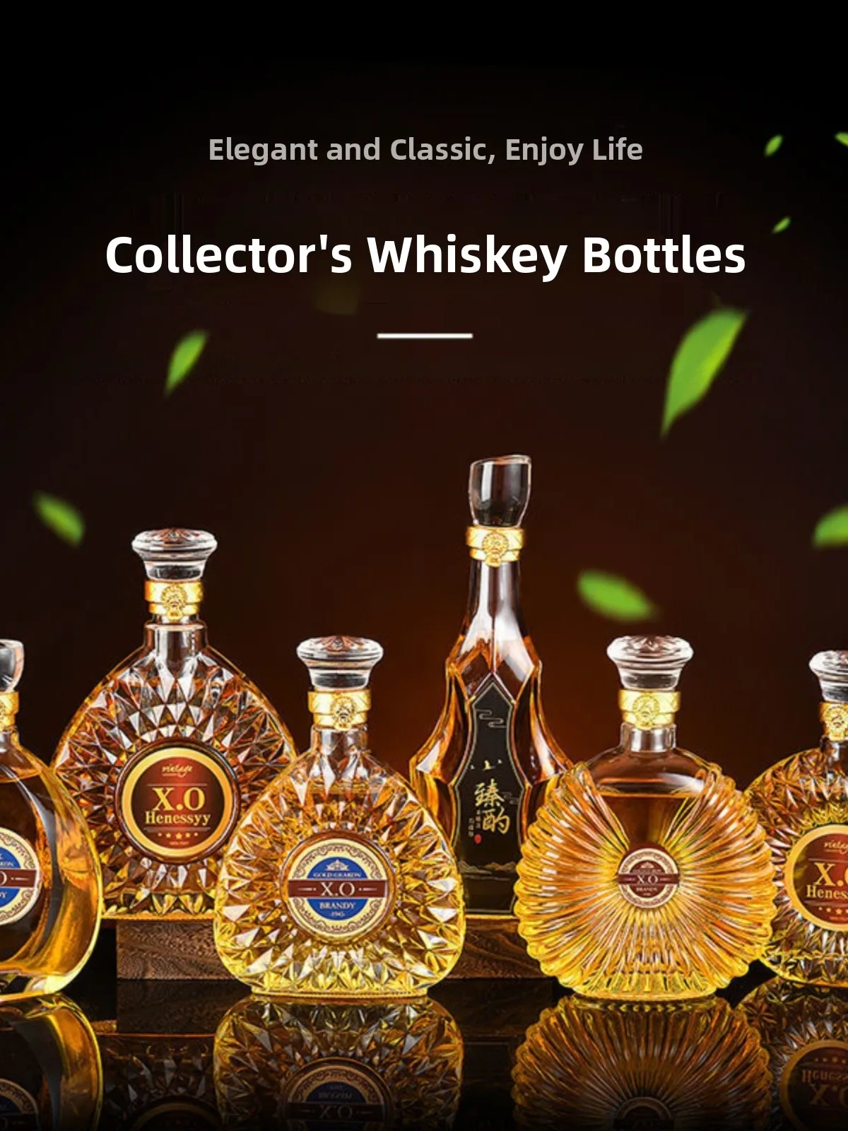 

High-End Lead-Free Transparent Glass Whiskey Bottle Wine Decanter Red Wine Bottle Home Emp Alcohol Bottle European Sle Ki...