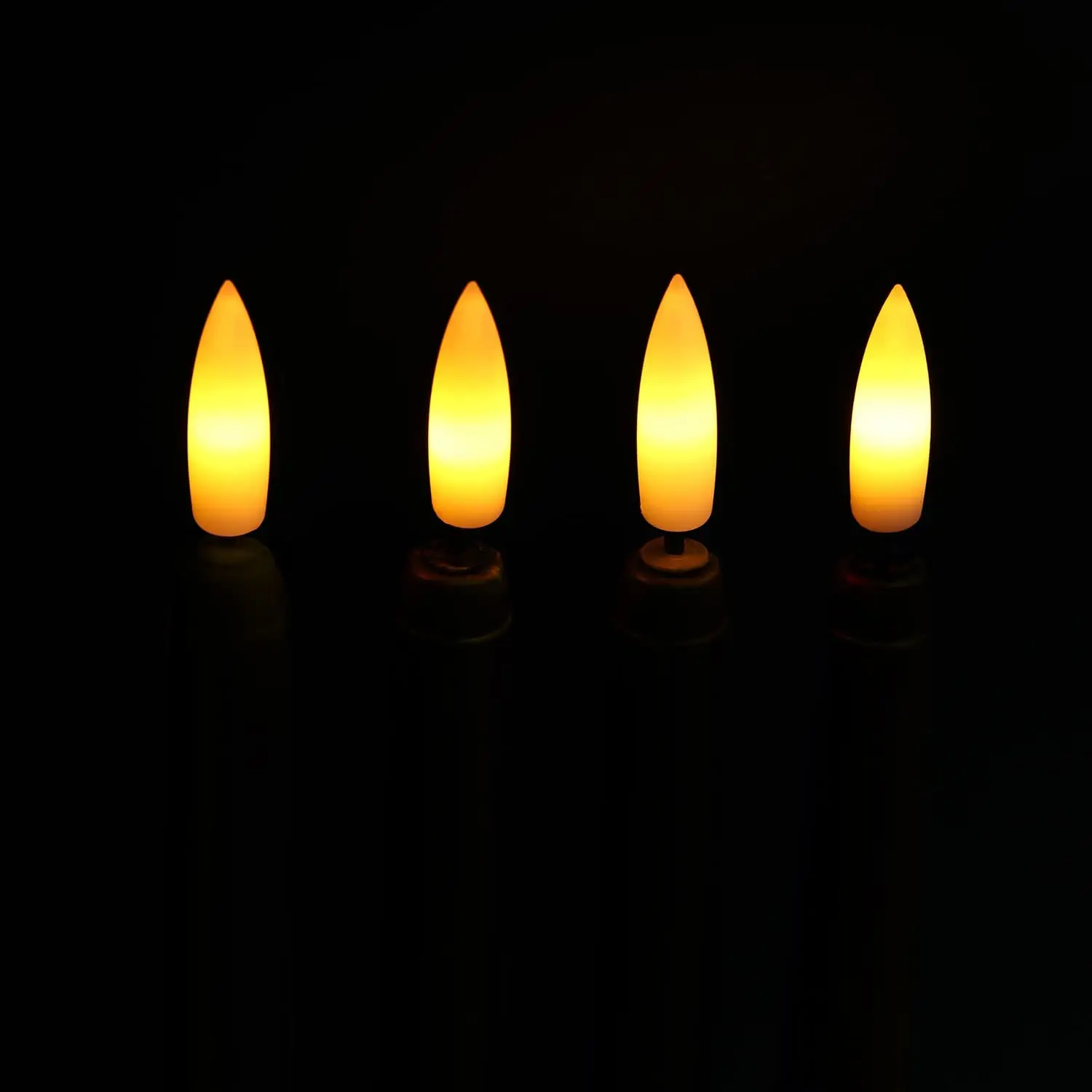 Black Cone Flameless Candles - 11 Inches (About 27.9 Cm), 6, Battery Powered, LED Flash with Wick, Timing Setting