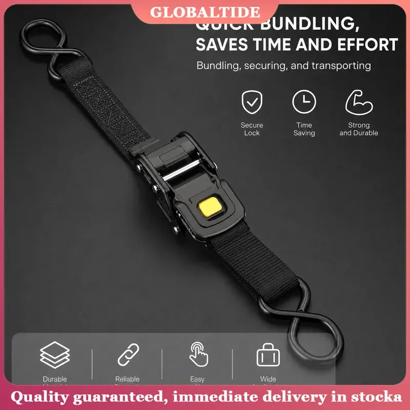 Automatic Retractable Ratchet Strap Heavy Duty Cargo Truck Motorcycle Transport Travel Quick Release Tie Down