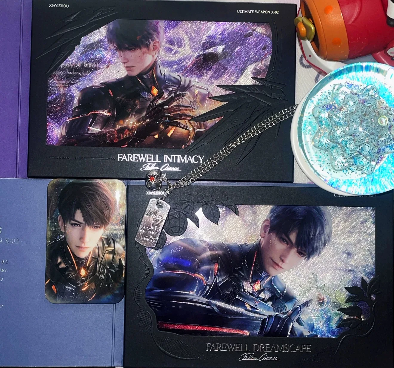 In Stock Official Game Love and Deepspace Caleb  Acrylic Shikishi Colored Paper Ornament Doll Accessories Ultimate X-02 Series A