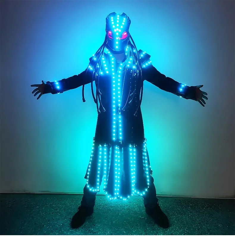

Creative Bar Atmosphere Performance Clothes LED Lighting Costumes Tour Show Props Long Sleeve Long Pants Youth Fashion