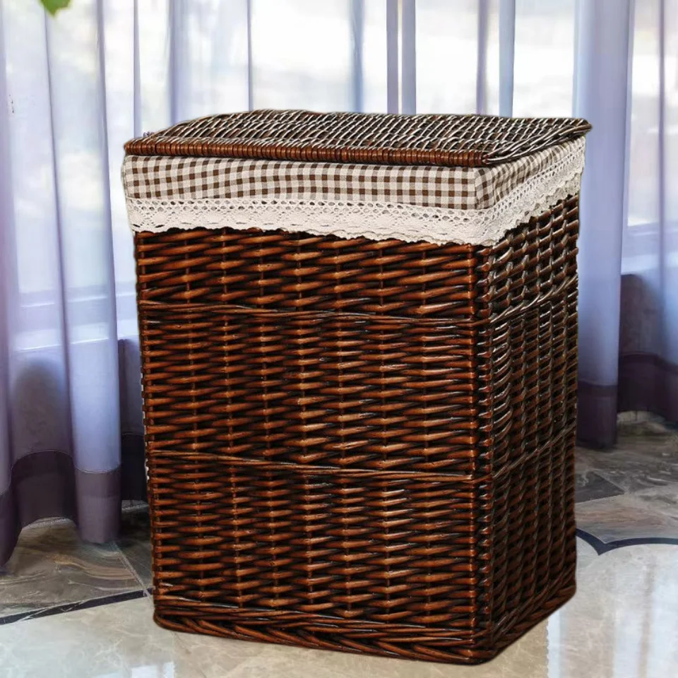 

Dirty clothes basket rattan storage dirty household large with lid dirty clothes basket fruit basket