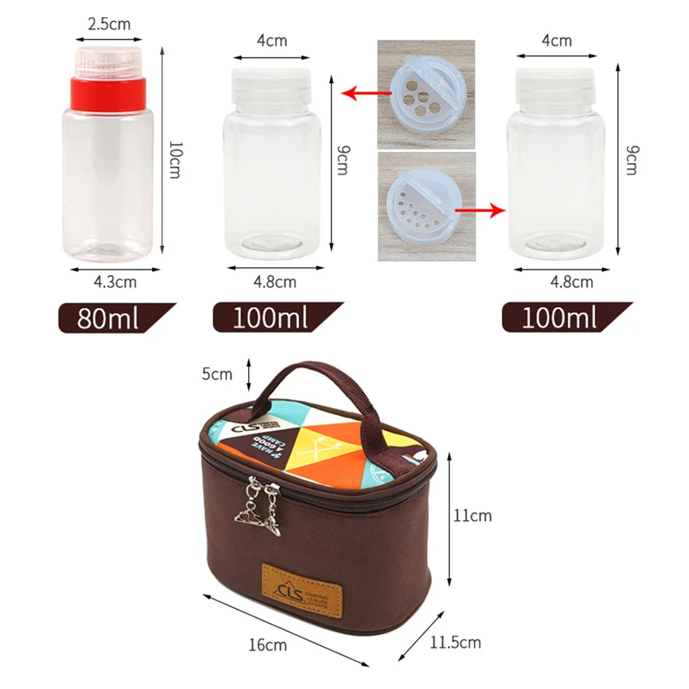 Contenitori per spezie da campeggio contenitori per spezie vuoti multifunzione in plastica portatili con custodia