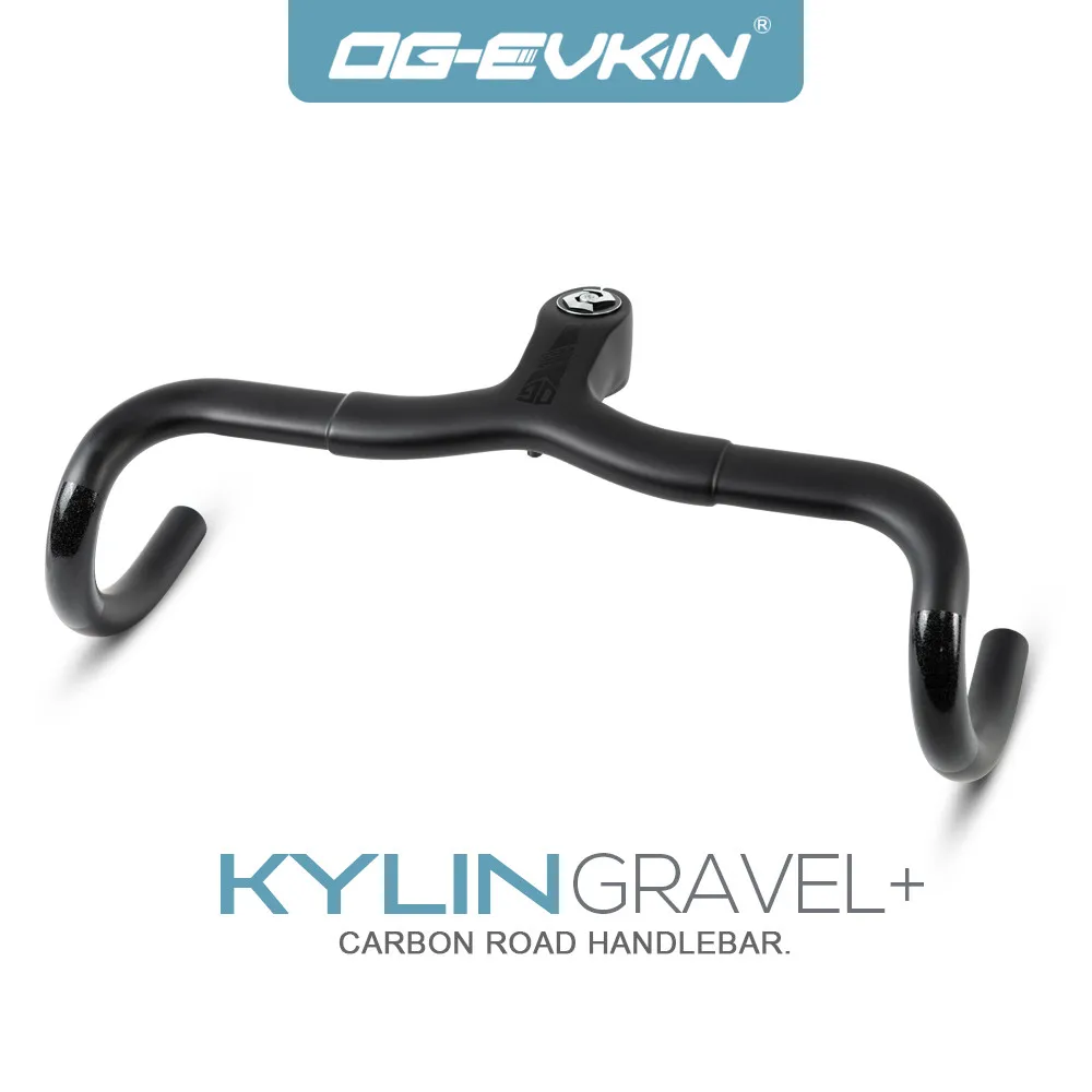 OG-EVKIN HB-KYLIN Carbon Gravel Integrated Handlebar Bent Bar Hidden Cable 28.6mm for Travel Cycling Bicycle Bike Accessories