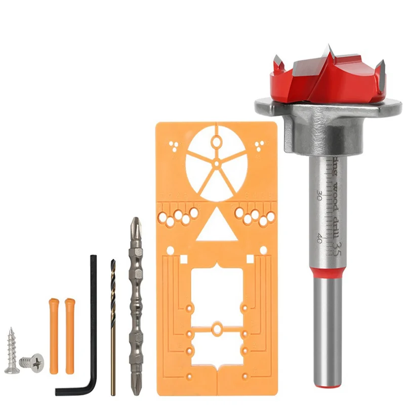 ABLL-1Set Hinge Woodworking Opening Locator Adjustable Woodworking Door Lock Hinge Drill Woodworking Hole Locator