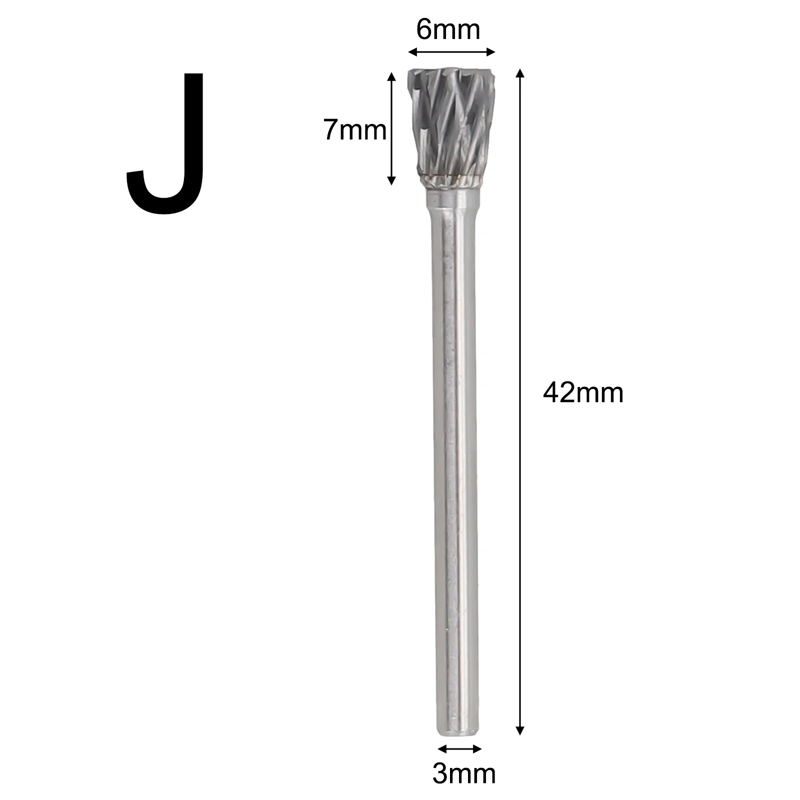 Brocas rotativas de carburo de tungsteno, broca de tallado, Lima giratoria de doble corte, Herramientas Eléctricas abrasivas, 3x6mm, 1 unidad