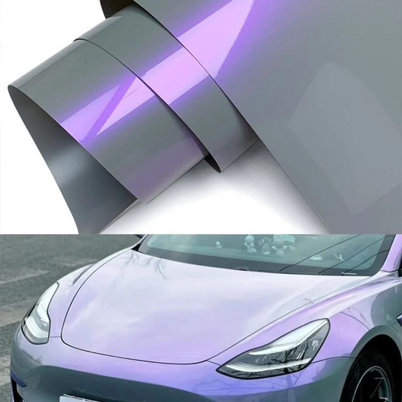 

1 шт. глянцевая глянцевая пленка для оклейки автомобиля фиолетово-розового цвета, водонепроницаемые наклейки для самостоятельной установки для BMW, Audi, Benz, для декора интерьера и экстерьера автомобиля