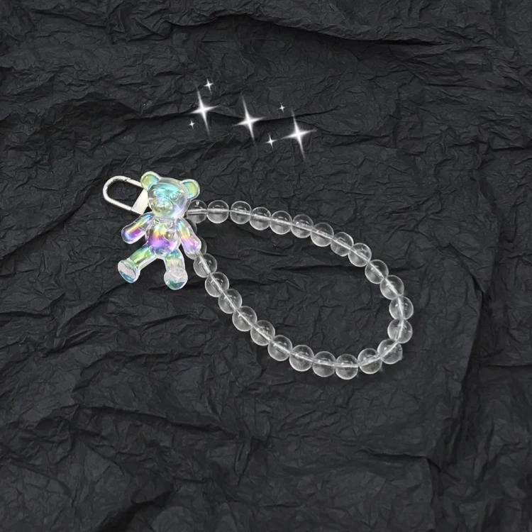 حافظة لهاتف Lenovo XT88 حافظة على شكل الدب اللطيف سماعة أذن thinkplus XT88 مزودة بدلاية على شكل قلب شفاف من مادة البولي يوريثان والسيليكون