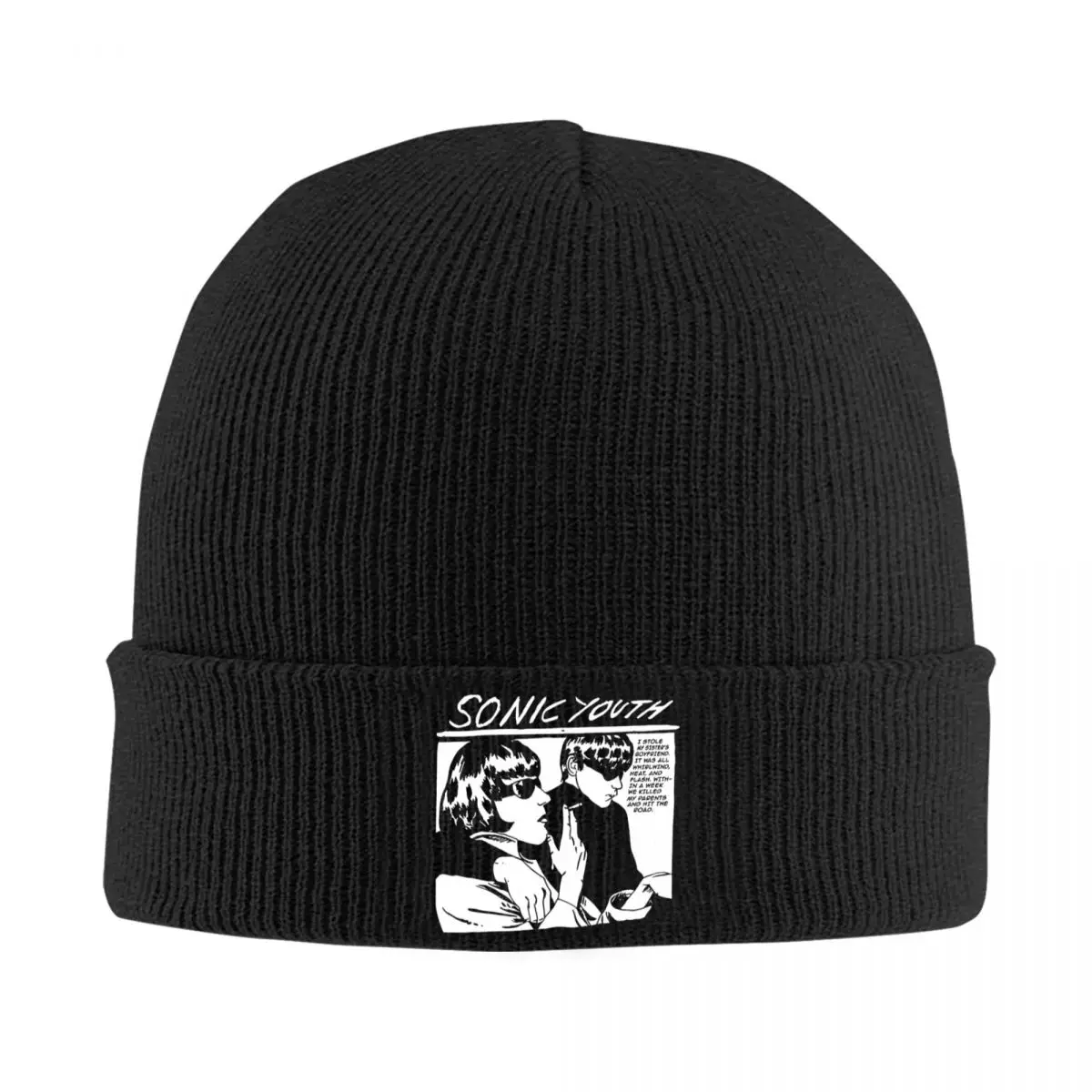 Couple Knitted Caps Women's Men's Beanie Autumn Winter Hat Acrylic Sonic Youth Rock Band Punk Hip Hop Melon Cap