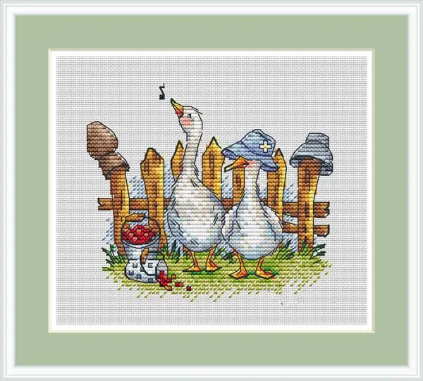 Fruit picking goose 22-20 Counted Cross Stitch 11CT 14CT 18CT DIY Chinese Cross Stitch Kits Embroidery Needlework Sets