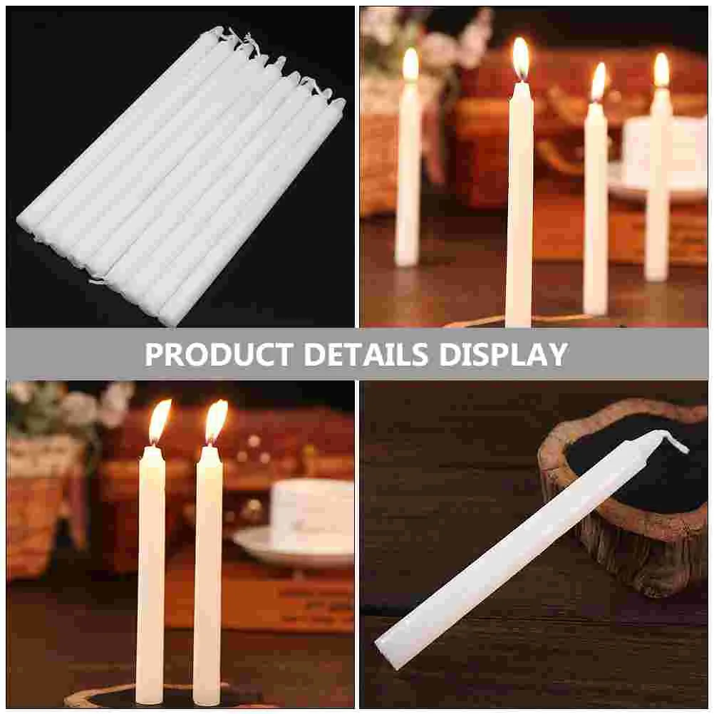 10pcs Taper Candles Decorative Pole Paraffin Romantic Candles Prop for Valentines Day taper candles bulk