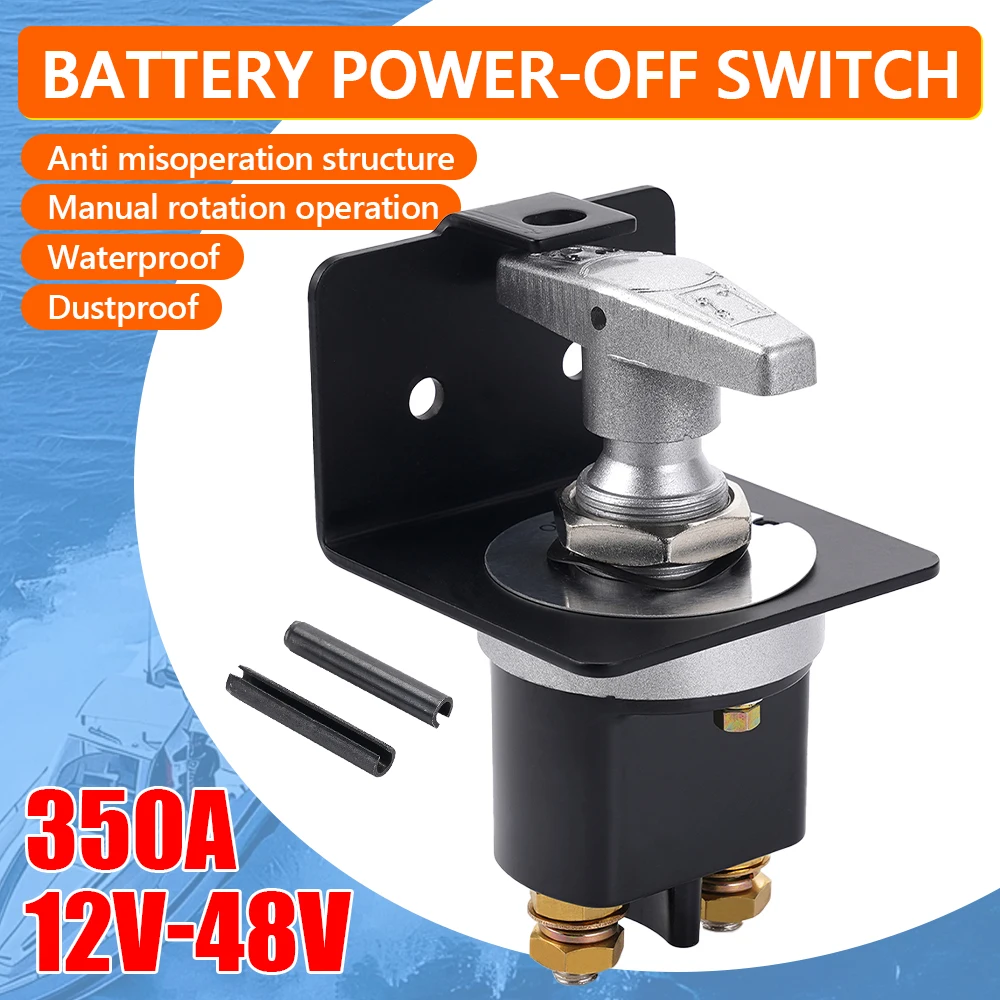 

Battery Disconnect 12V-48V RV Battery Quick Disconnect Switches 350A High Current Master Power Shut off Isolator Car Accessories