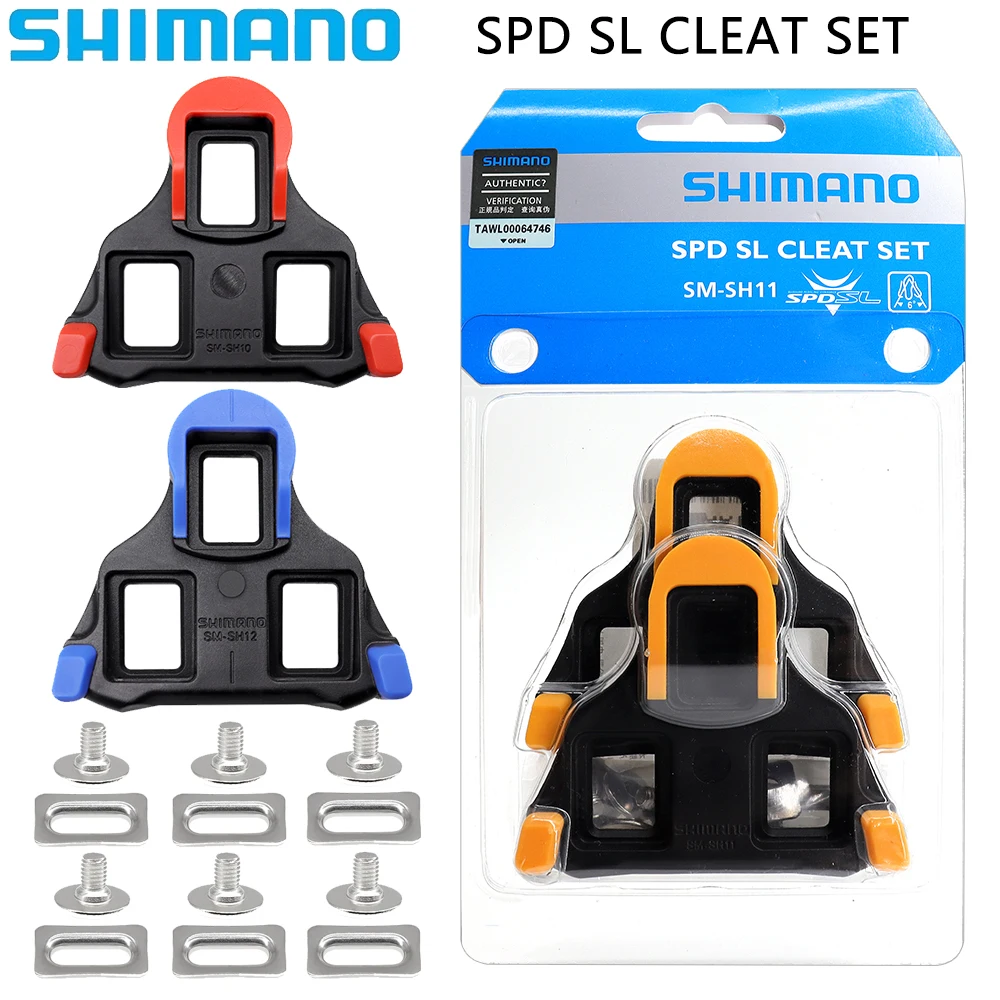 SHIMANO SPD-SL SH10 SH11 SH12 Road Bike Pedal Cleats 0/6/2 Degree Self-locking Pedals Cleats for R540 R550 R8000 Bicycle Parts