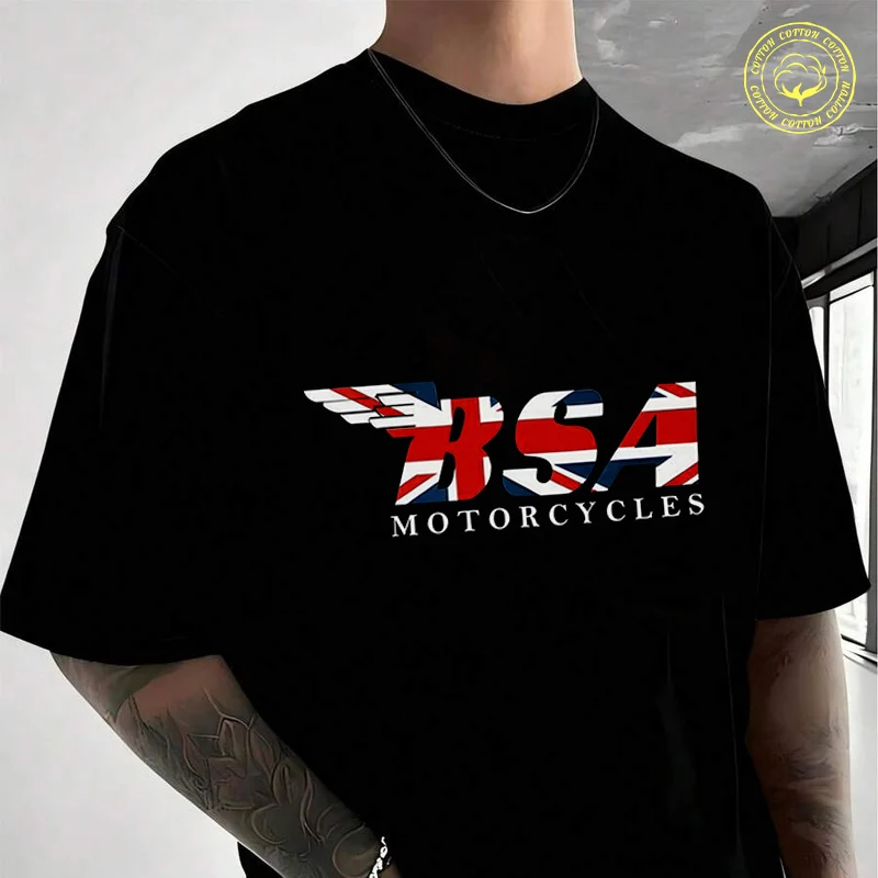 

Motorcycle Enthusiast Print Men's Moto Casual T-Shirt Fashionable Street Style Suitable For Travel And Sports Tee