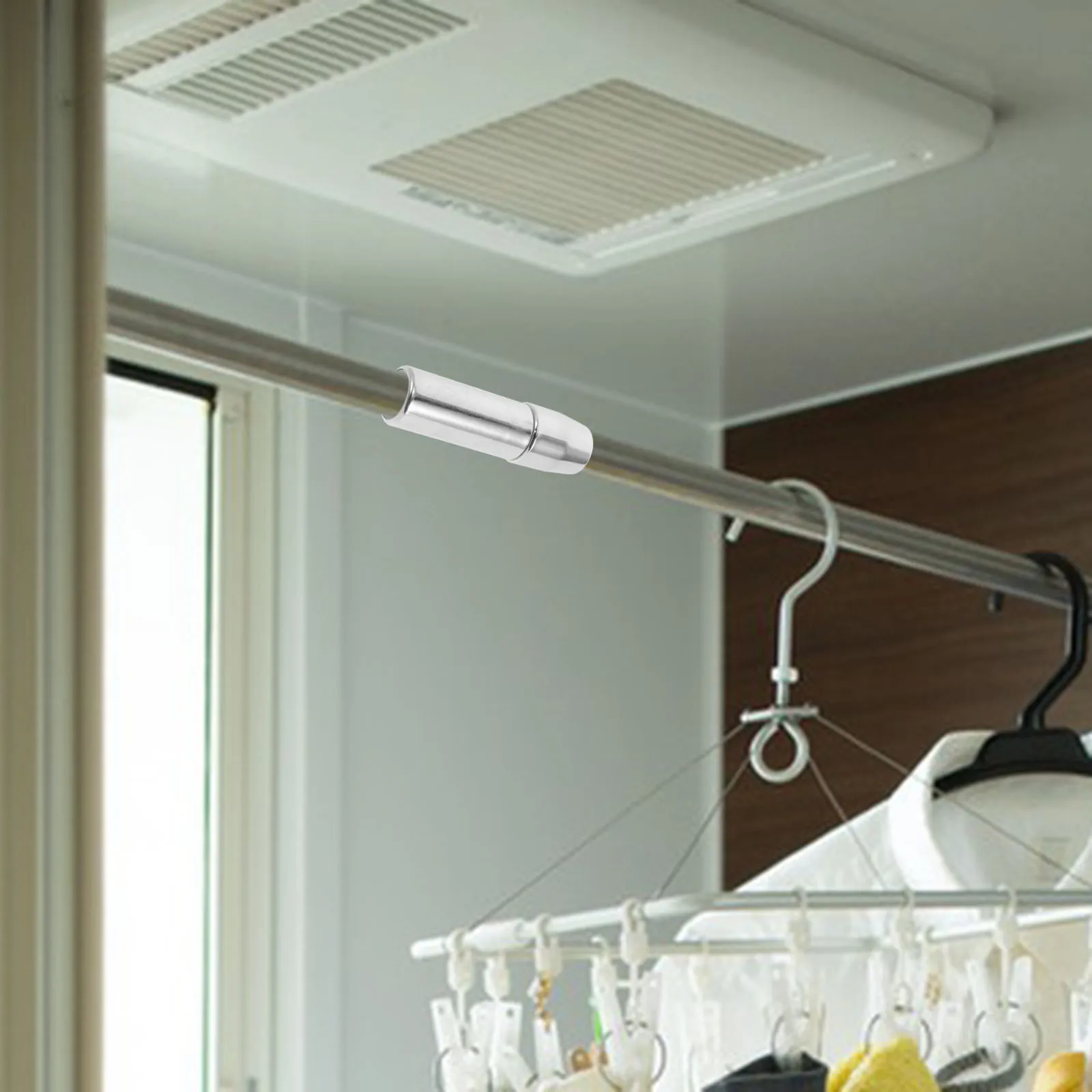 

Stainless Steel Pipe Connector 2.2-2.5Cm Extendable Tube Rod Fitting For Curtain Drying Rack Handrail Fence Corner Shower