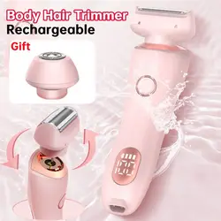 Body Hair Trimmer for Men Women Waterproof Hair Groomer 800mAh Rechargeable Bikini Epilator Body Grooming Clipper Adult Gift
