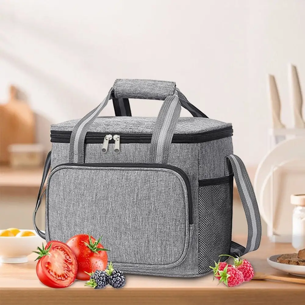Portable 15L Thermal Lunch Bag Handheld Thickened Insulated Cooler Bag Waterproof Large Capacity Cooler Lunch Box Travel