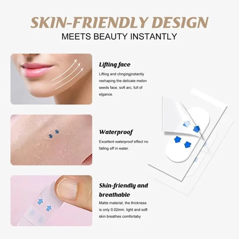 40Pcs Lifting Face Stickers Invisible Transparent Thin Face Patches Lift Tools V-Shape Face Wrinkle Sagging Skin Adhesive Tape image 3