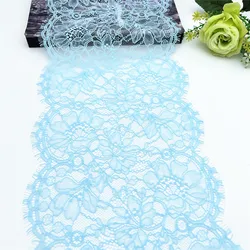 3y/lot Width 9 inch 23cm Sky Blue Underwear Lace Eyelash Trim Lingerie Sewing Craft DIY Apparel Fabric Bra Lace Non-Elastic