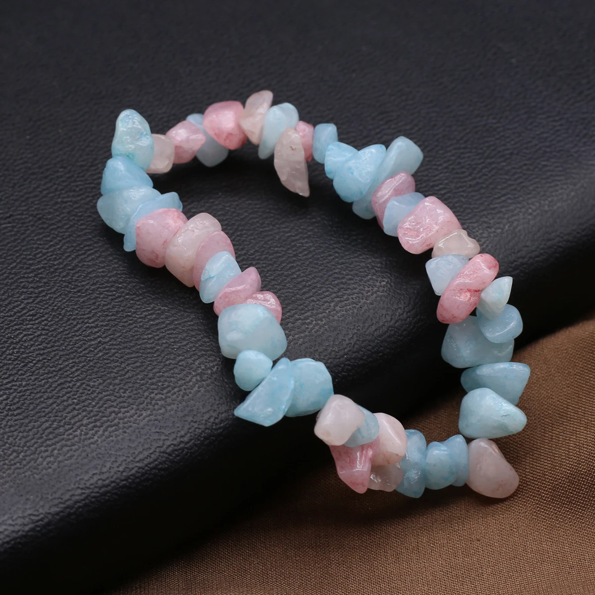 5-8mm Natural Aquamarine Bracelets Irregular Citrine Stone Bead Bracelets for Women Men Jewerly Party Gift Length 18cm