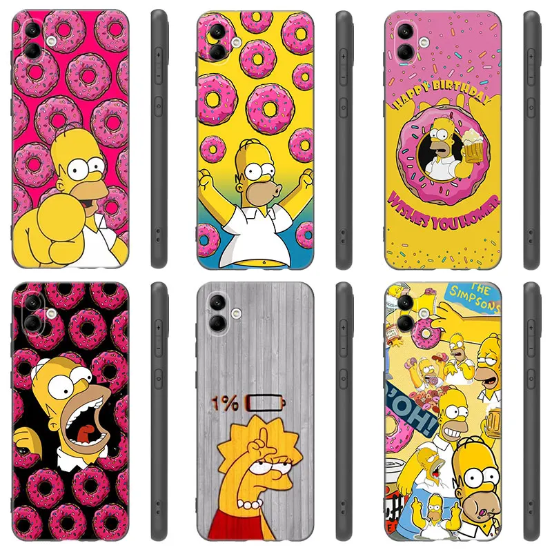 Funny Homer Simpson Black Phone Case For Samsung Galaxy A01 A03 Core A04 A10 E A02 A05 A20 A21 A30 A50 S A6 A8 Plus A7 A9 2018