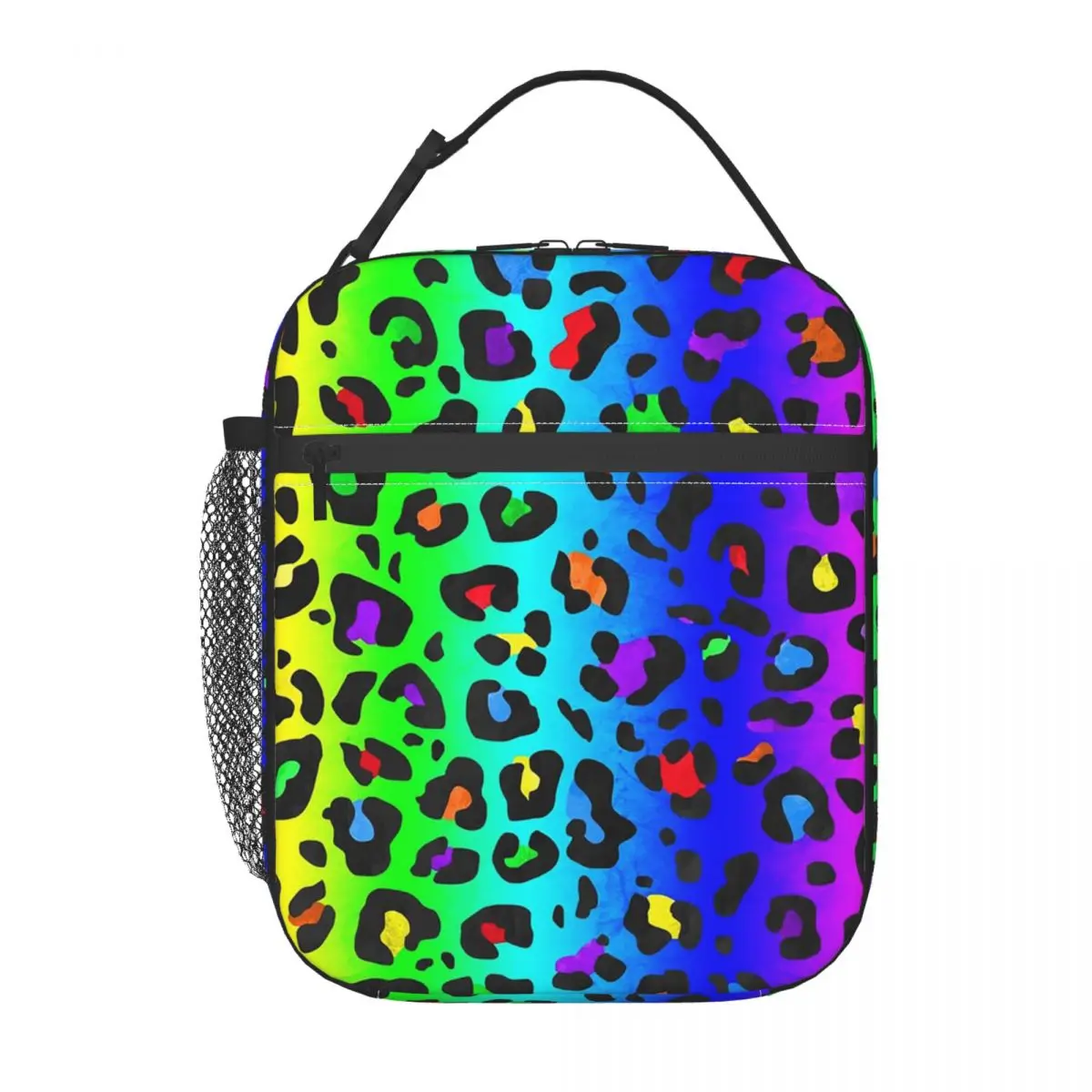 Cool Turquoise Blue Leopard Print Cheetah Insulated Lunch Bag for Women Kids Leakproof Food Boxes Thermal Lunch Box Tote