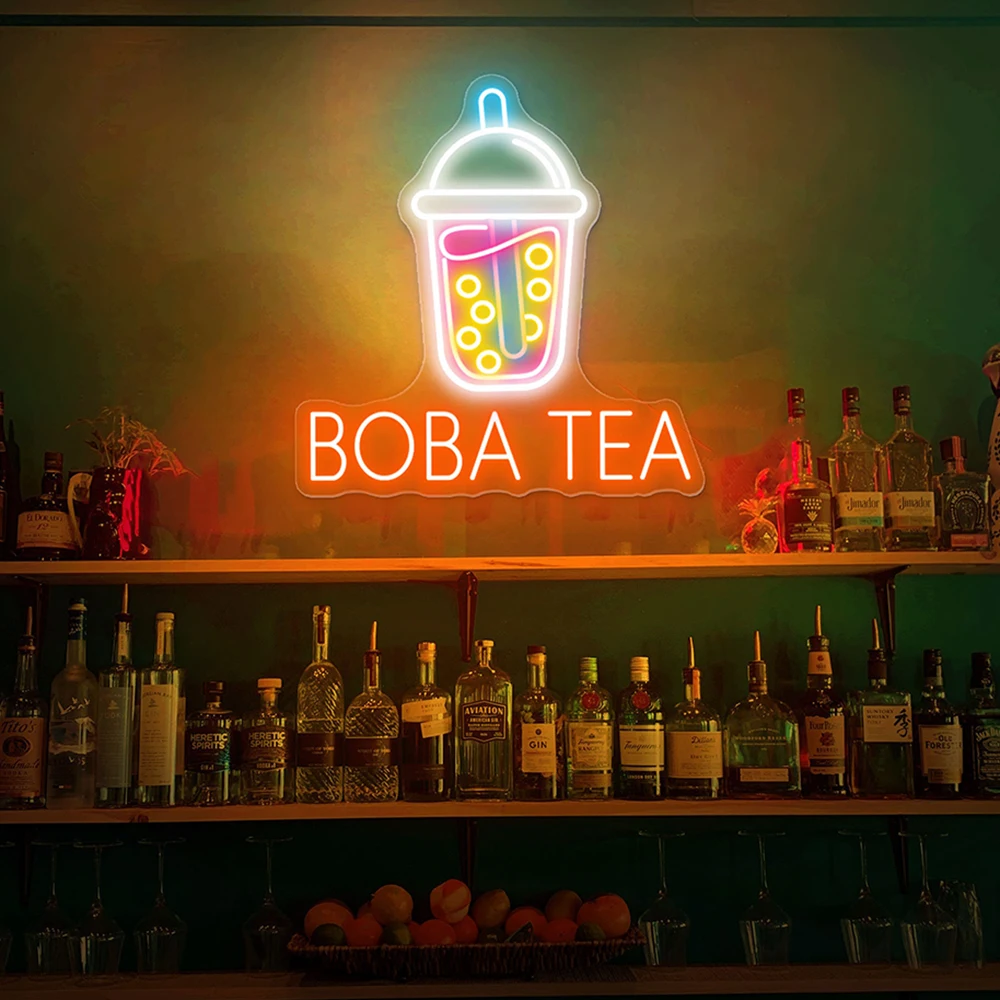 Boba Tea Neon Sign Milk Tea Led Signs for Coffee Sweet Bubble Tea Shop Decoration Custom Business Neon Sign Wall Art Decor