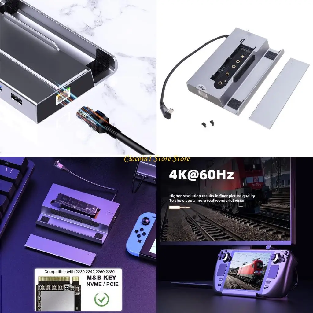

A3PC 7 in 1 Docking Station with USB A USB C HDMI2.0 4K@60Hz for ROG/X/SteamDeck for Enhanceds Connectivitys and Charging