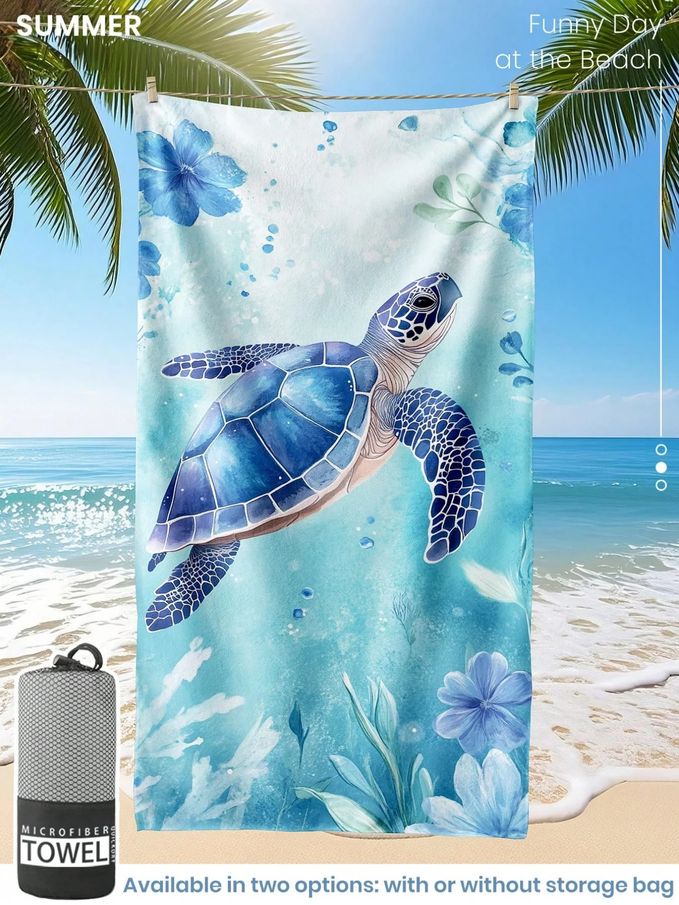 

Пляжное полотенце с изображением морской черепахи, 1 шт., впитывающее, легкое и портативное, защита от ветра и солнца, защита от песка, для летних путешествий