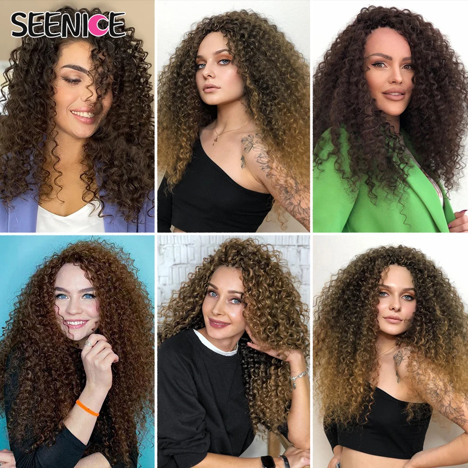 Synthetische Marshmallow Afro Curl Häkeln Haar lockig Häkeln Geflecht Twist Flechten Haar Extensions Wasserwelle Ombre für schwarze Frauen – Detail 4
