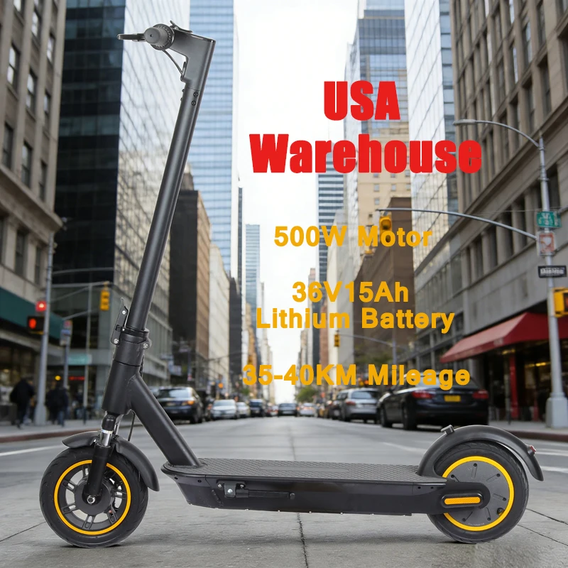 

Складной электросамокат с 10-дюймовыми колесами, двигателем 500 Вт, литиевой батареей 36В 15Ач, двойной подвеской, дальность хода до 35-40 км, для взрослых