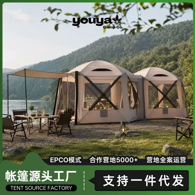 K6 Multi Window Transparent Bubble Tent Outdoor Camping Dining Bar Multi Person Party Light Luxury Spherical Camping Tent