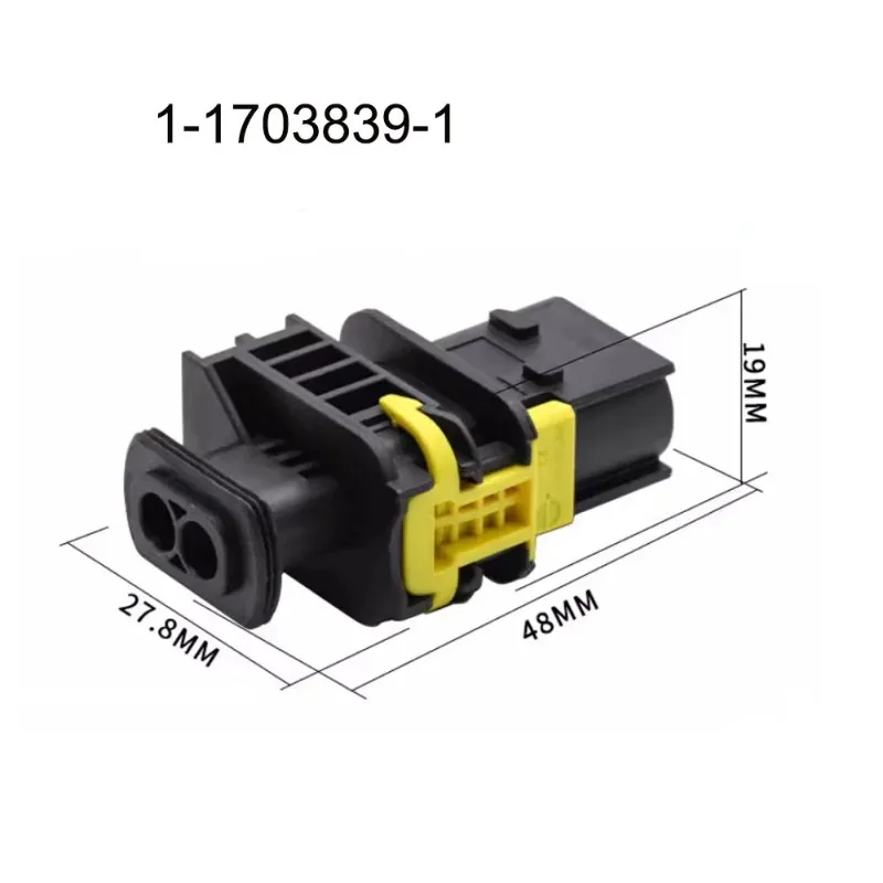 200SET 1-1703839-1 TE New Energy Automotive Wiring Harness Connector Terminals 2 Pin Plug Socket Rubber Seal
