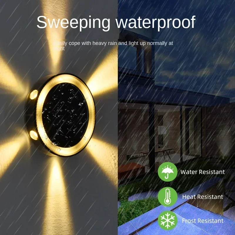 Solar LED Power Disk Light Outdoor Waterproof Garden Path Deck Lights Spotlight Buried Solar Led Lamp Garden Yard PathWay Decor