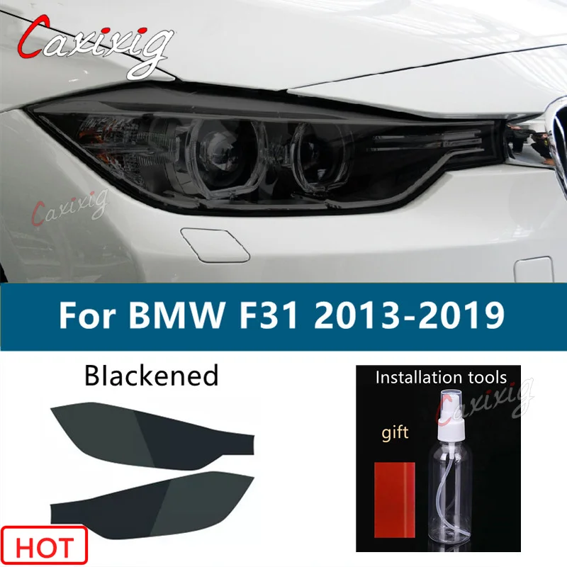 2 X For BMW 3 Series G20 G21 F30 F31 F34 Car Headlight Tint Black Protective Film Protection Transparent TPU Sticker Accessories