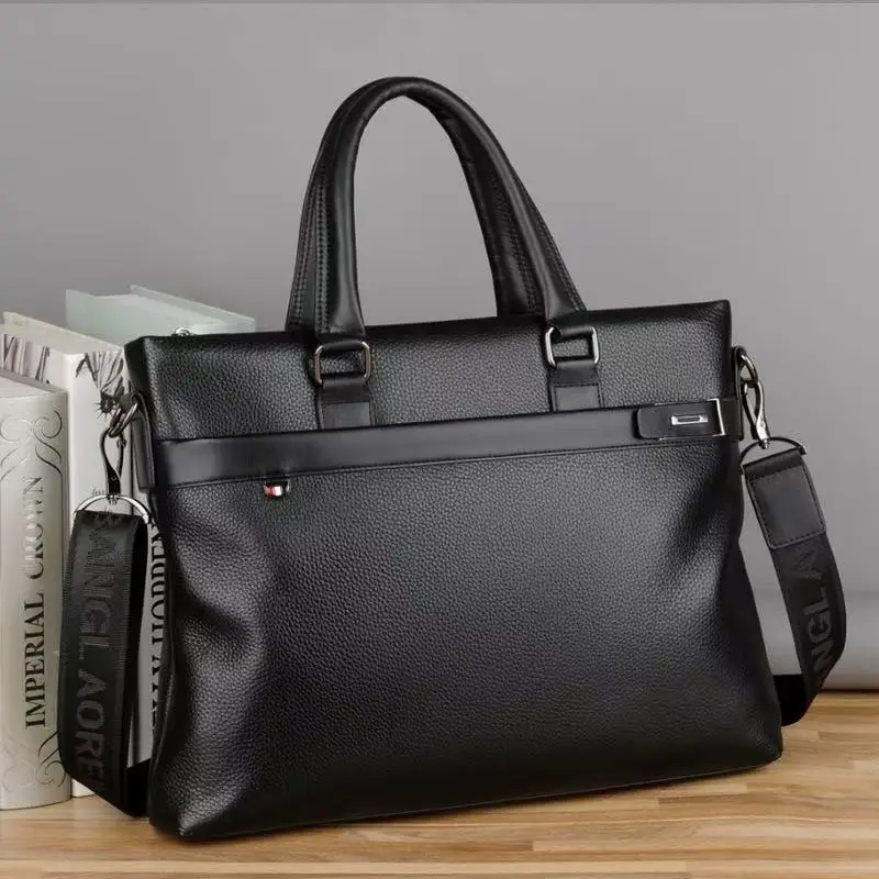 First cowhide Briefcase men's single-shoulder bag crossbody business travel genuine leather handbag trendy computer bag for men